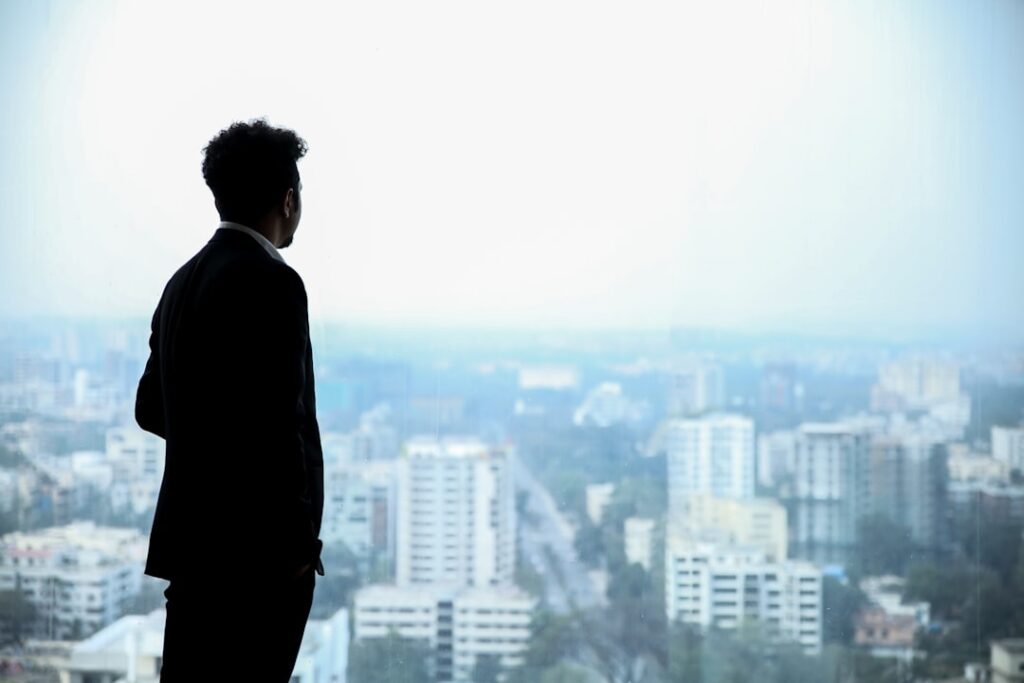 japanese businessman thinking career change