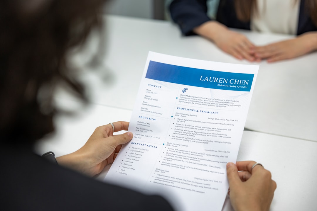 japanese resume document desk