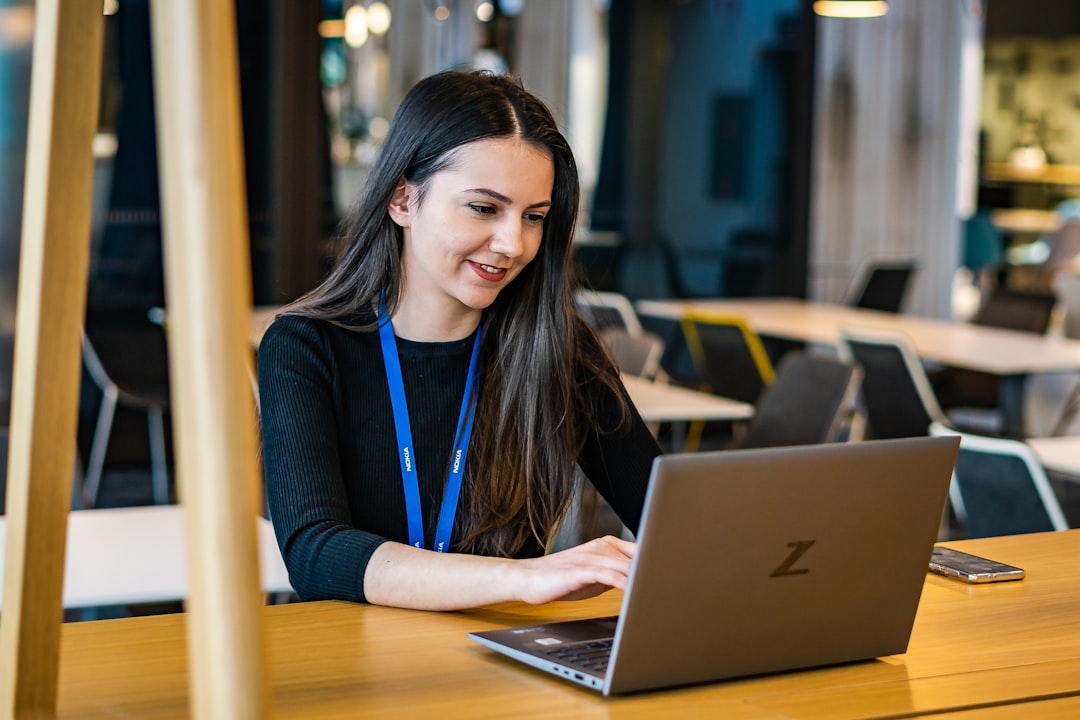 woman engineer laptop office