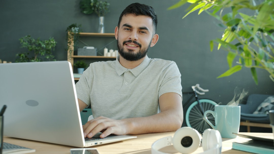 happy engineer working remote home office