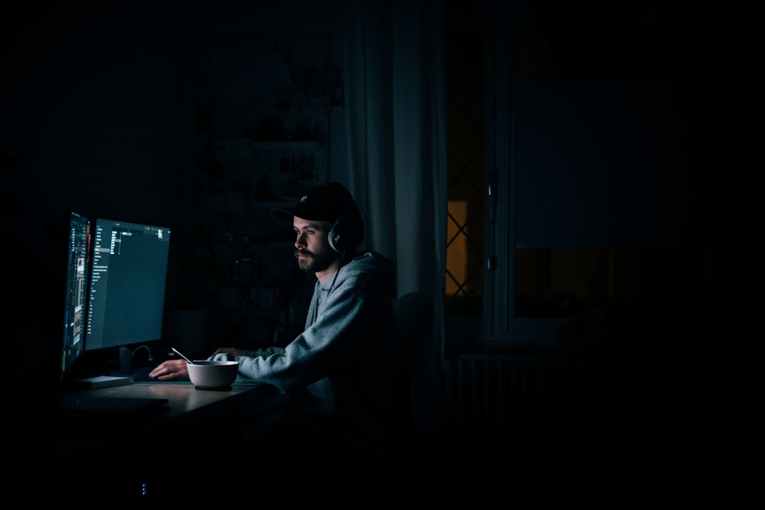 japanese game developer working late night
