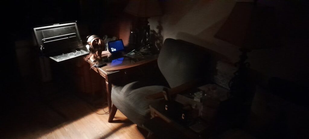 woman laptop late night home study
