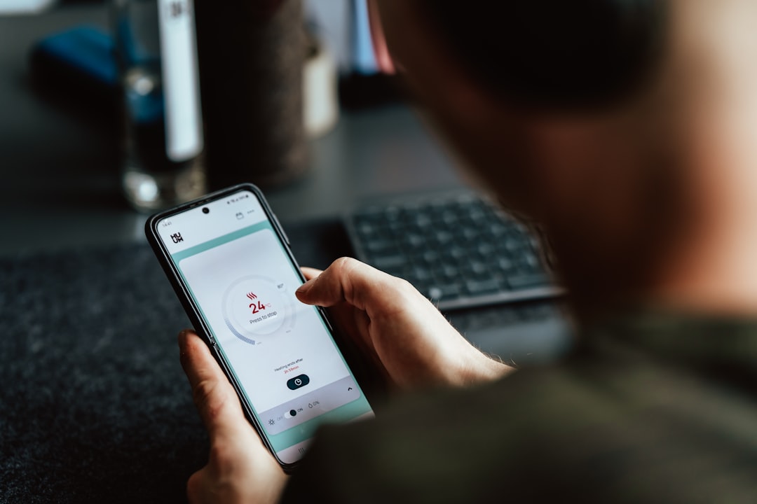 person using smartphone job app