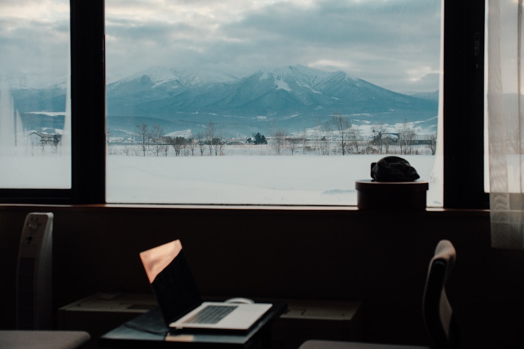 remote work mountain village japan laptop