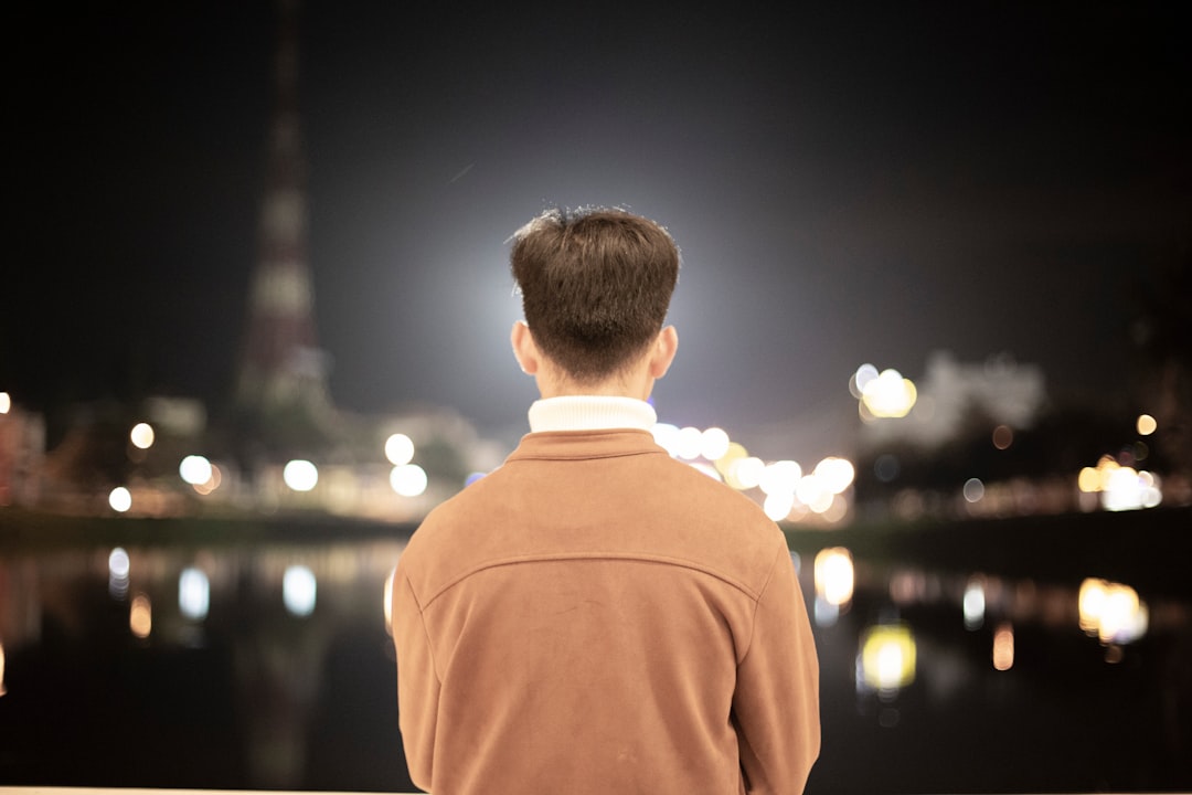japanese businessman thinking future at night