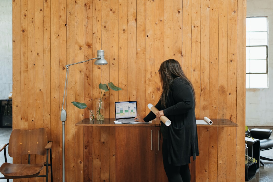 remote work home office laptop
