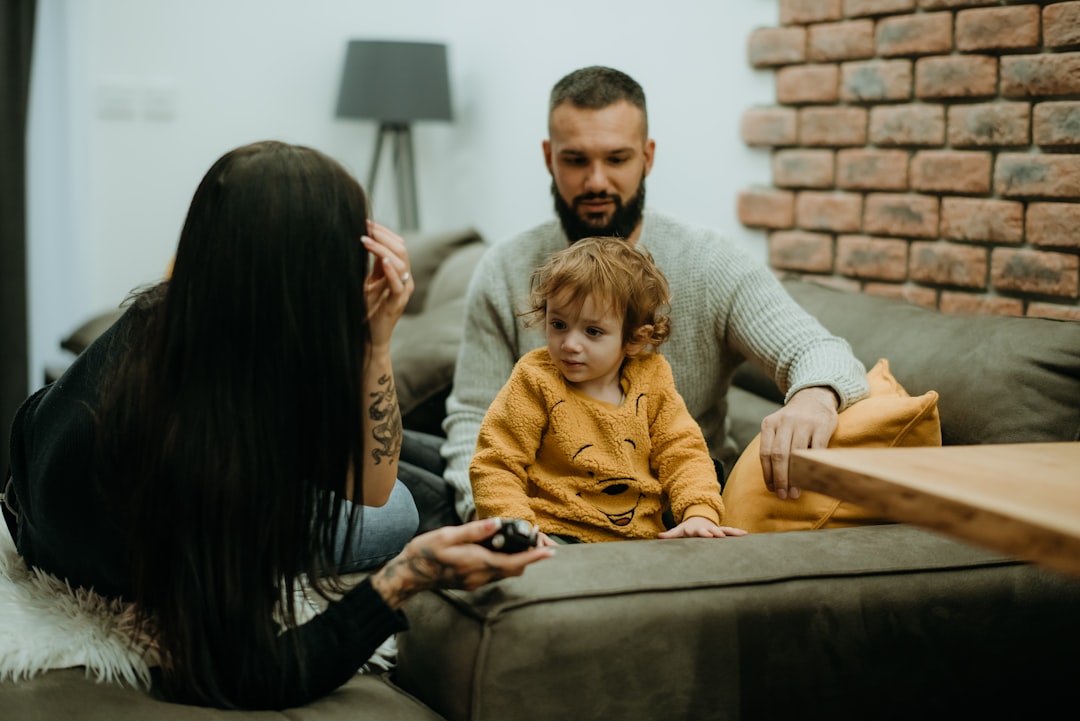 family father child evening home