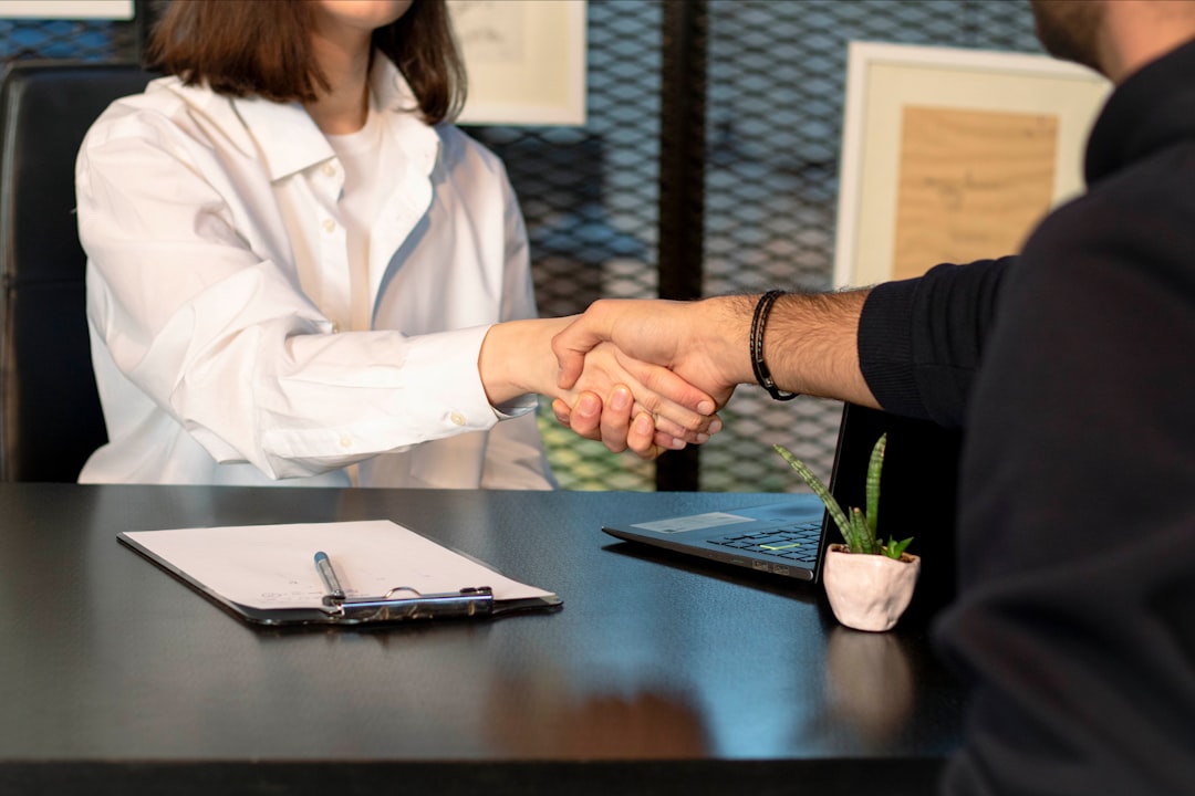 job interview handshake meeting