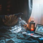 laptop online learning home night