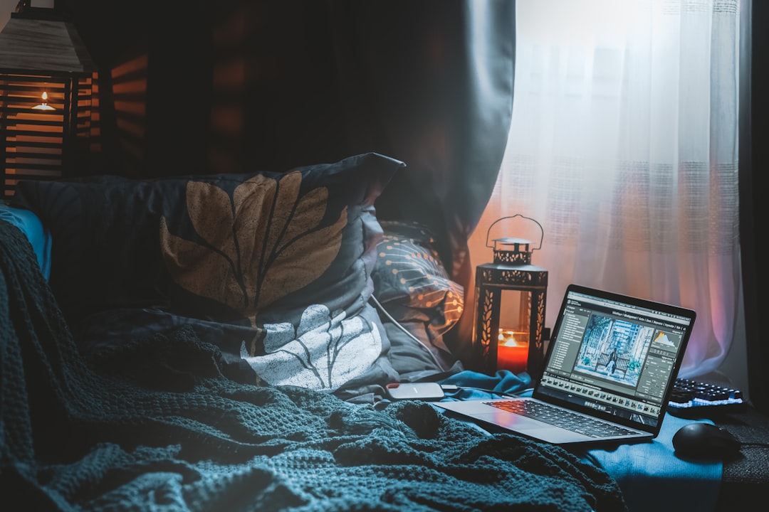 laptop online learning home night