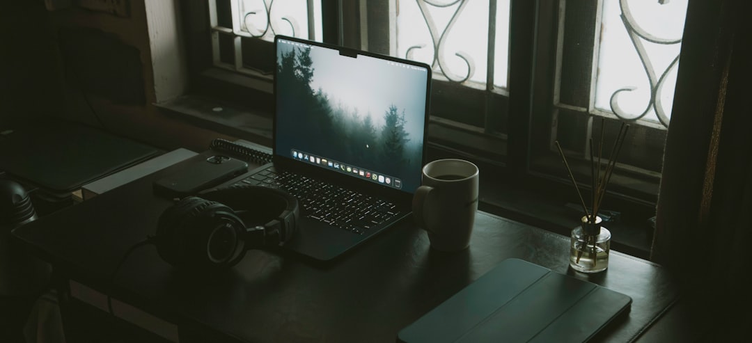 online learning laptop coffee home