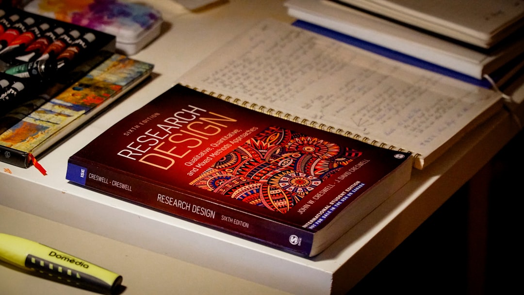 colorful textbook study desk
