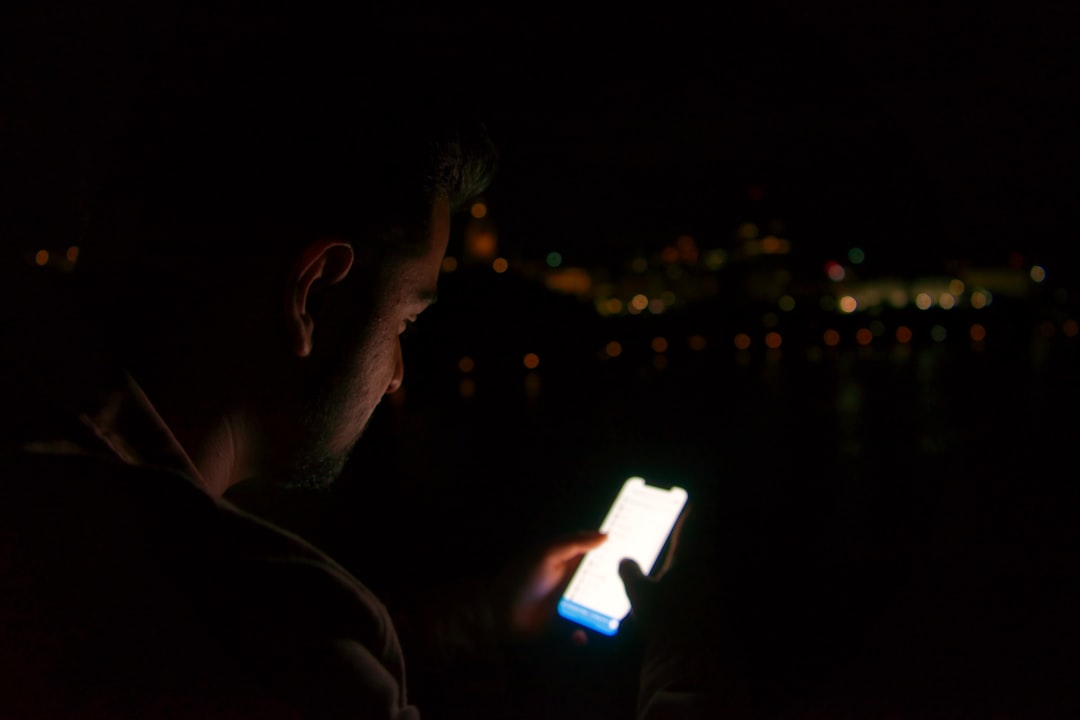 japanese man smartphone late night