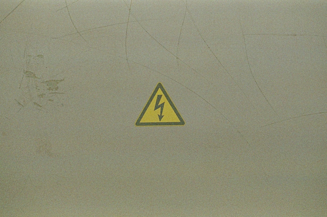 warning sign laptop desk