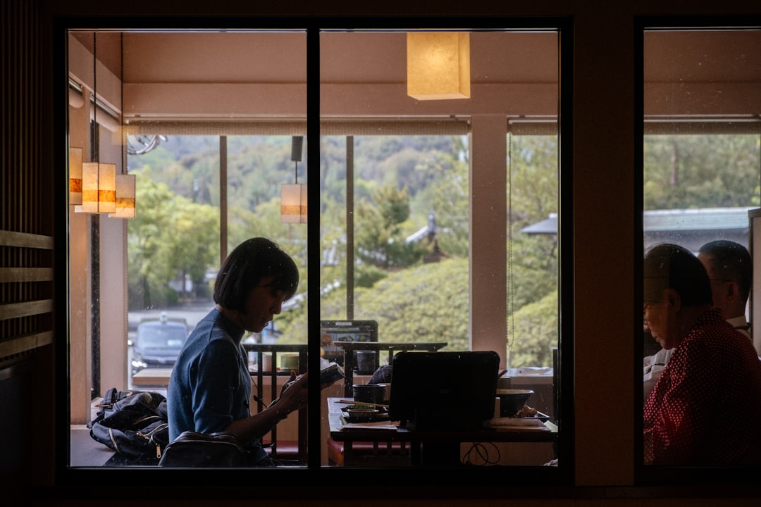 japanese office worker laptop weekend