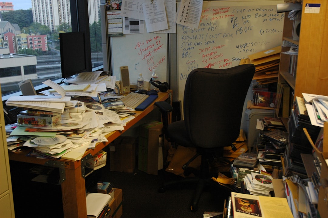 scattered notes office desk frustrated