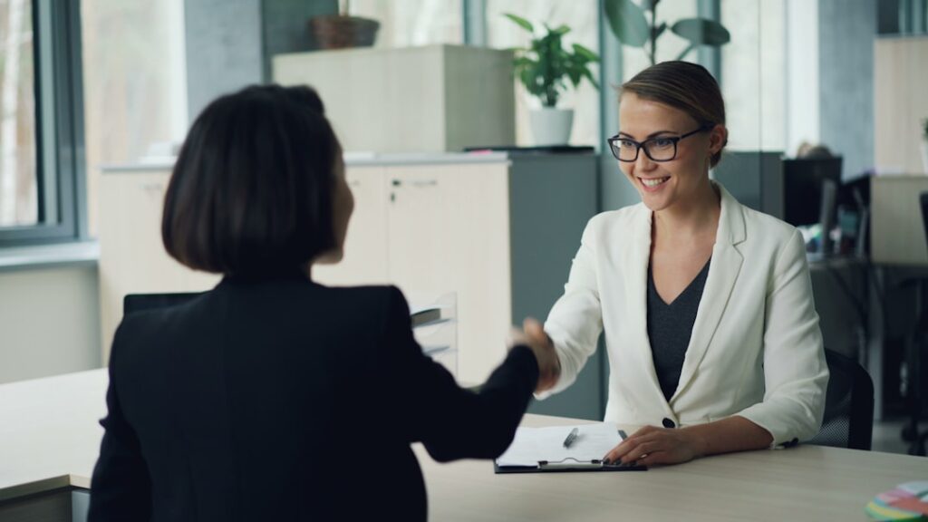 job interview office two people