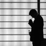 japanese businessman thinking late night