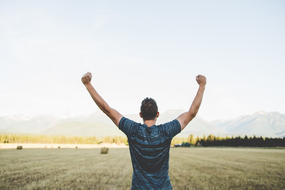 happy man celebrating exam success
