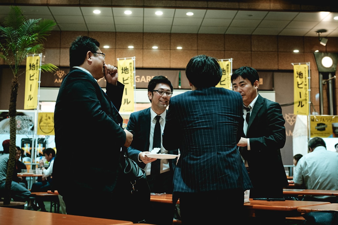 japanese businessman certificate studying night