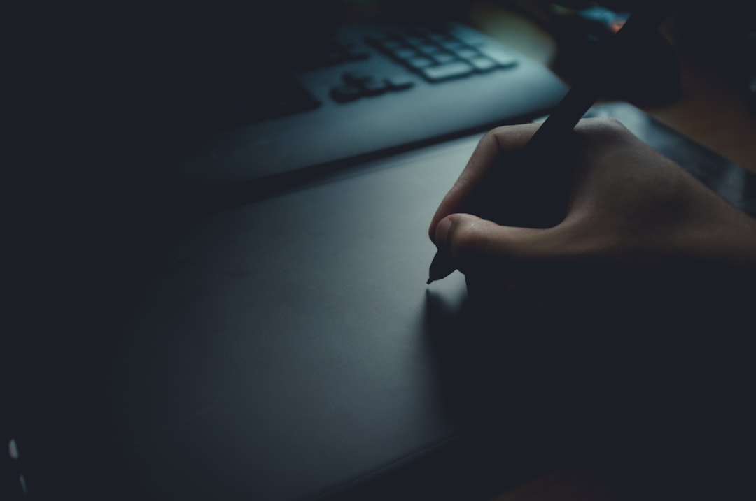 frustrated writer laptop dark