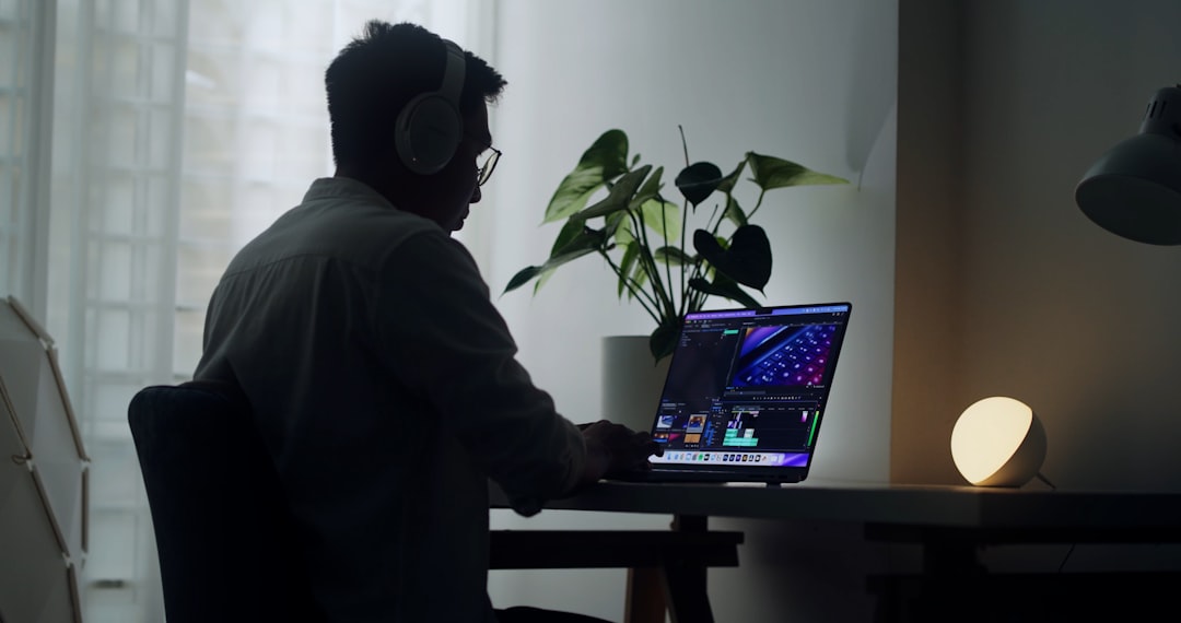 frustrated man laptop morning desk