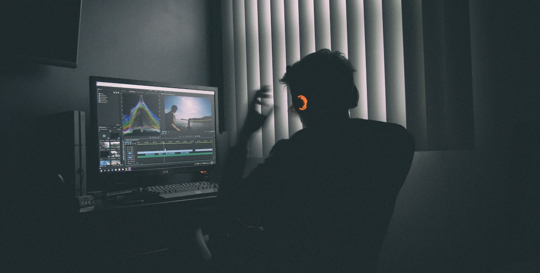 professional video editor working focused