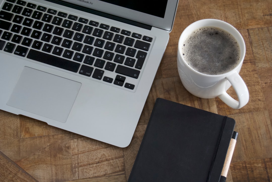 morning coffee laptop study