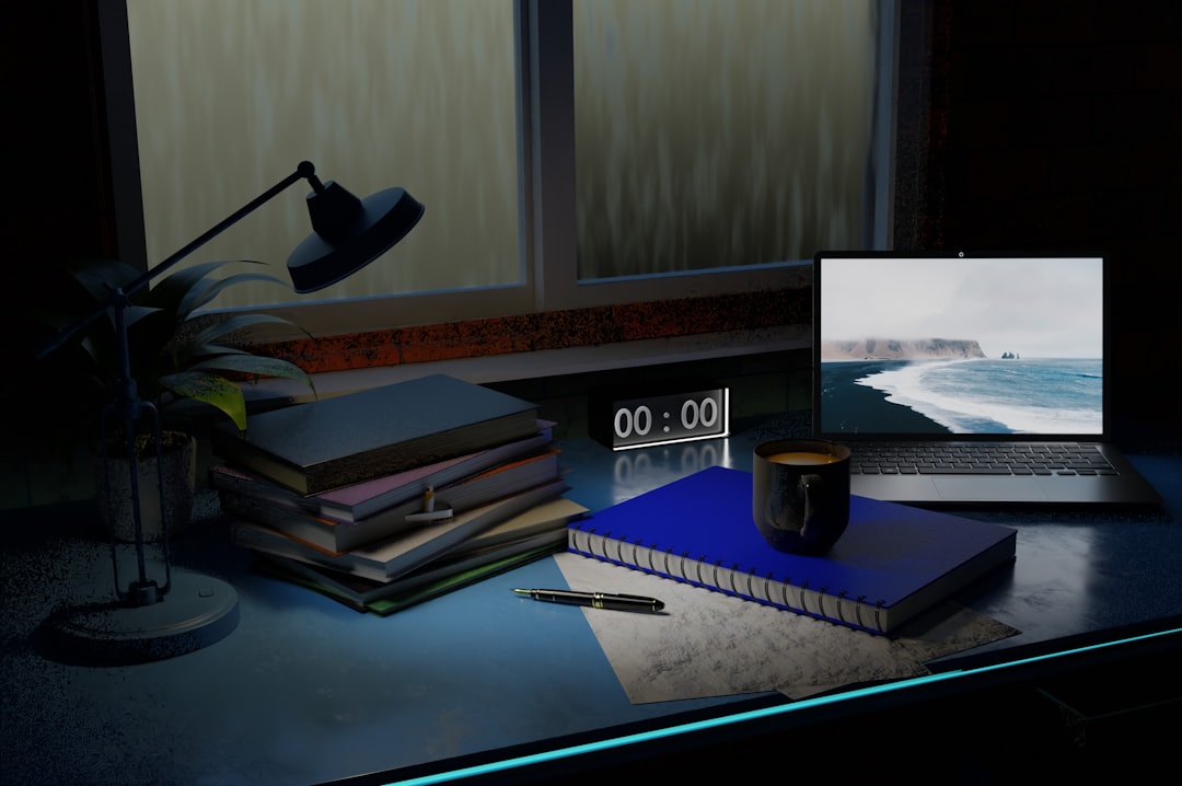 hourglass study desk notebook