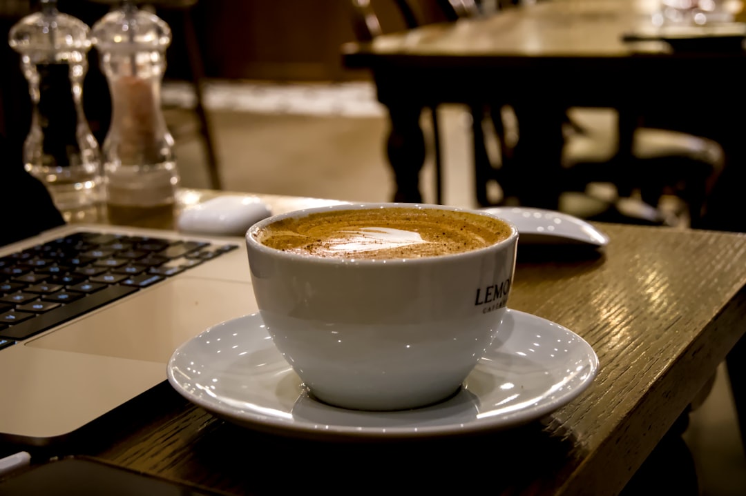 morning laptop coffee study