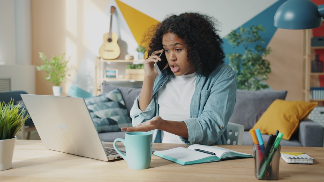 frustrated woman laptop home office