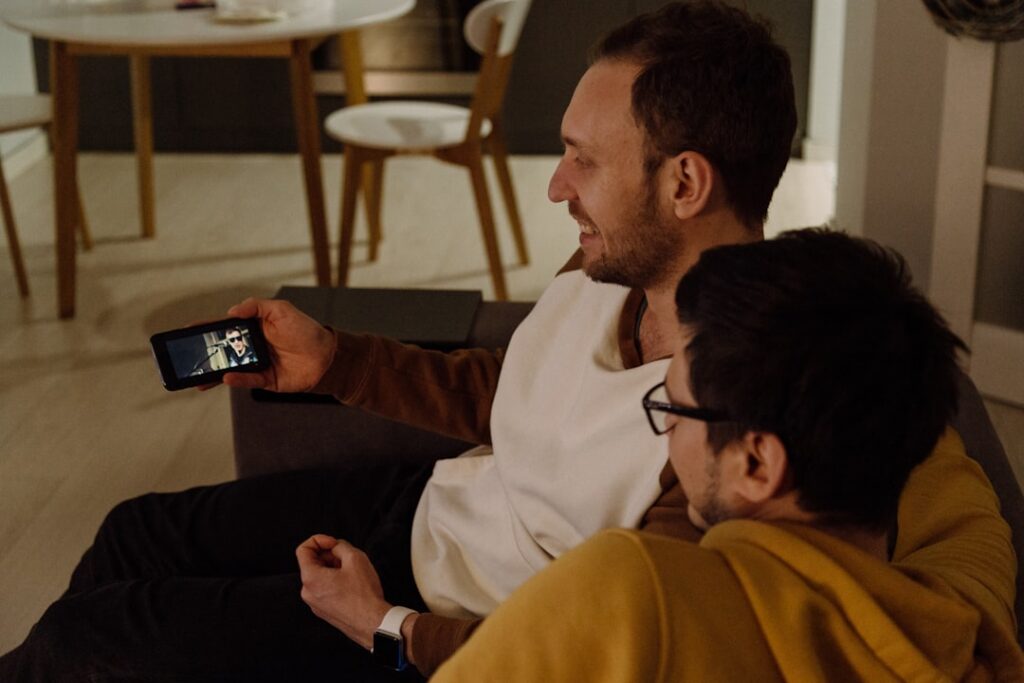 late night smartphone consultation home