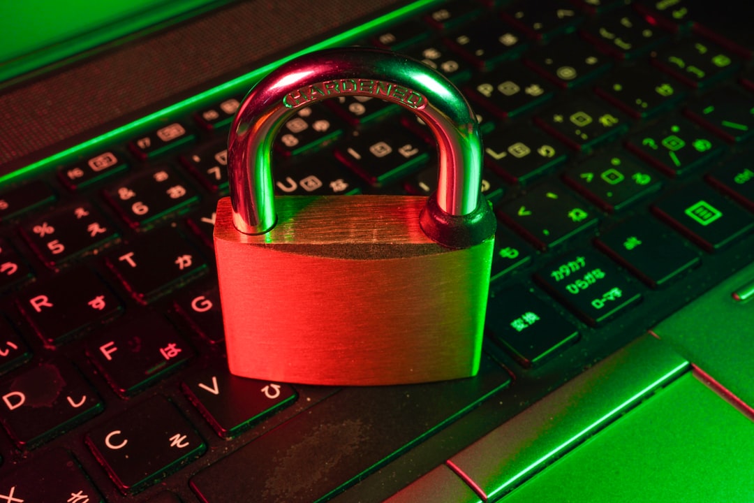 privacy security padlock laptop