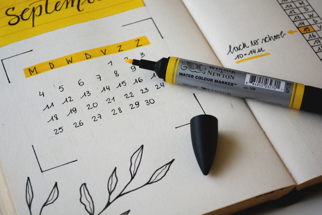 calendar weekly planner pen