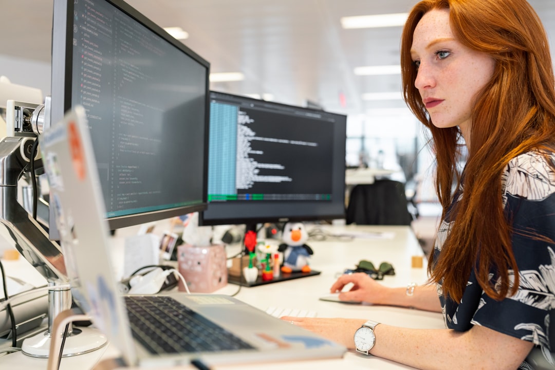 software engineer confident working office