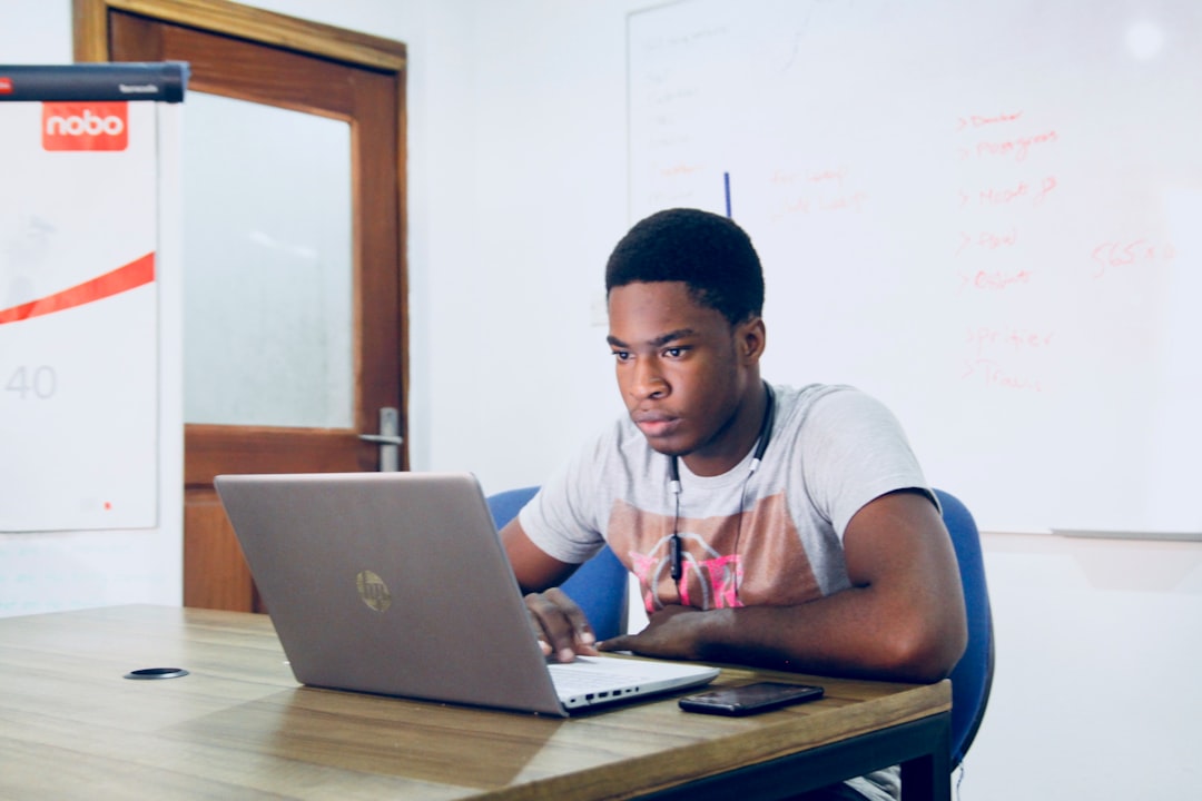 man learning skill development laptop growth