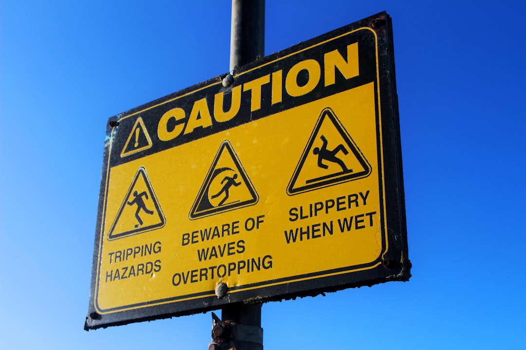warning sign caution laptop security