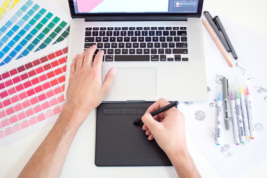 freelancer designing on computer creative