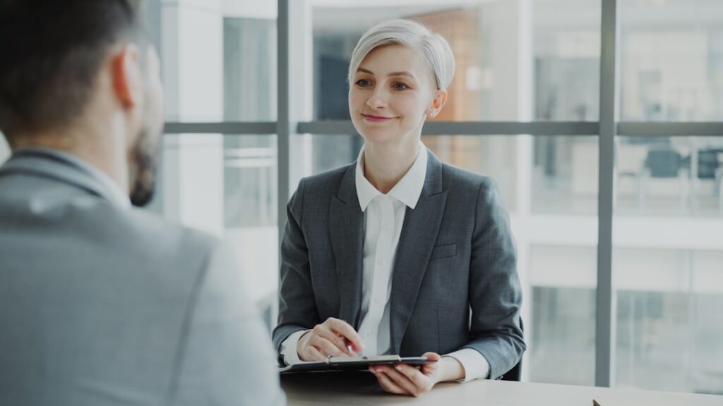 middle aged businessman job interview office