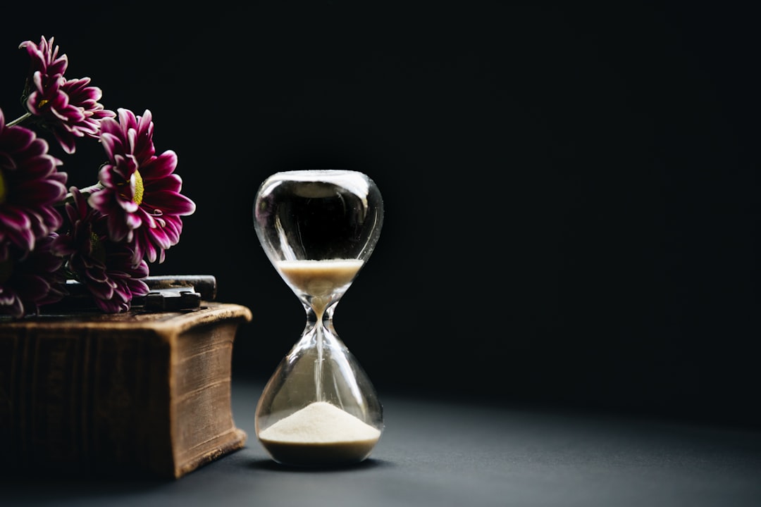 hourglass time management desk