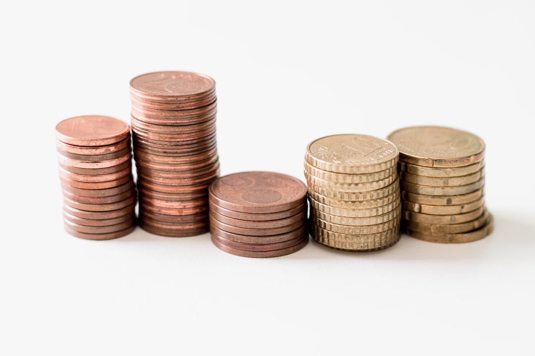 salary growth coins chart concept