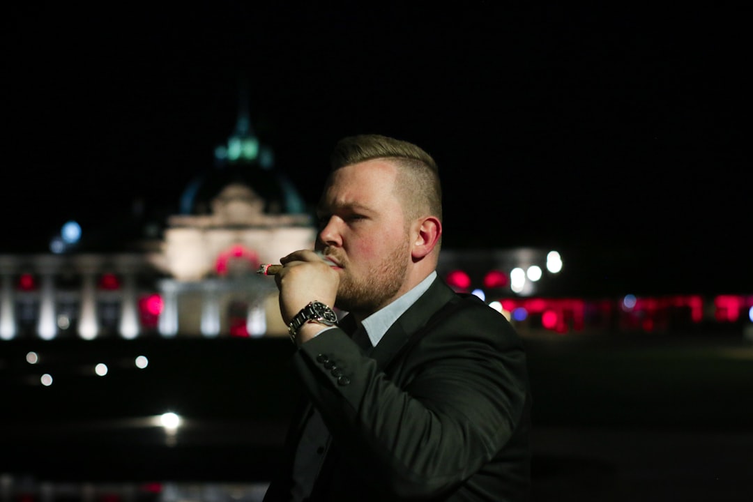 businessman thinking career decision night