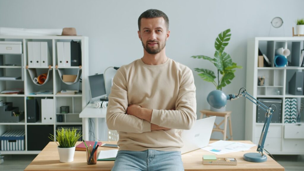 confident businessman in his 40s office