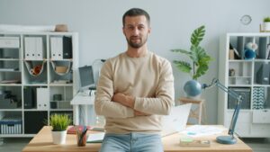 confident businessman in his 40s office