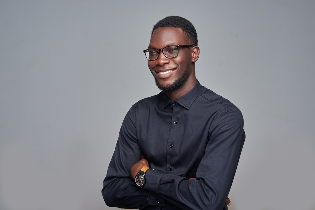 professional man smiling with career success