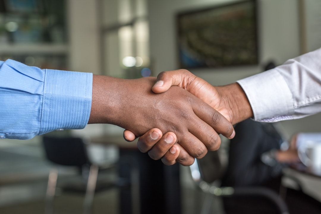 job interview handshake office