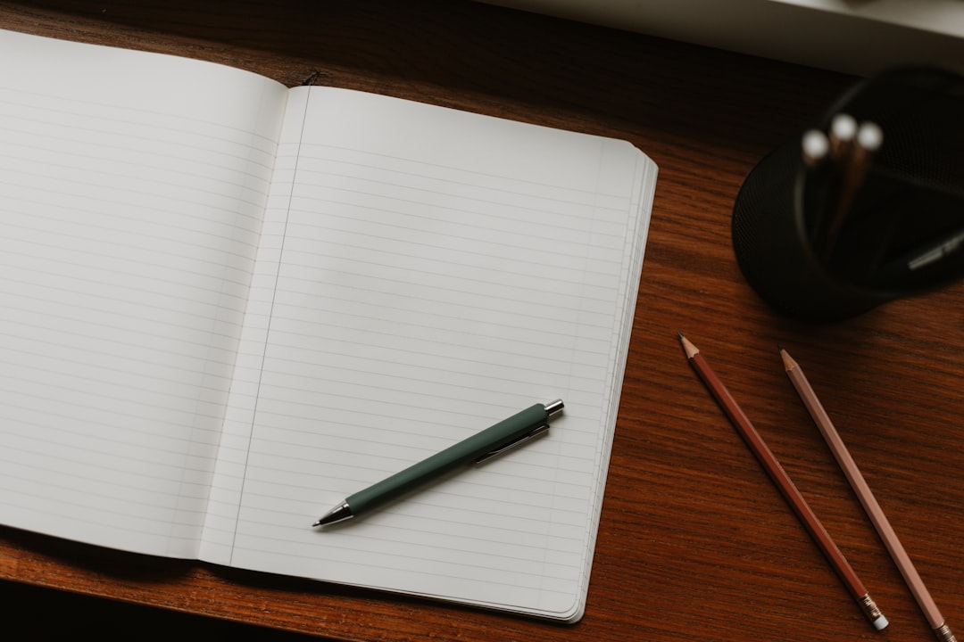 english study notebook desk
