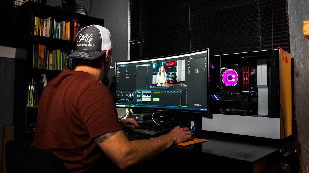 person editing profile computer