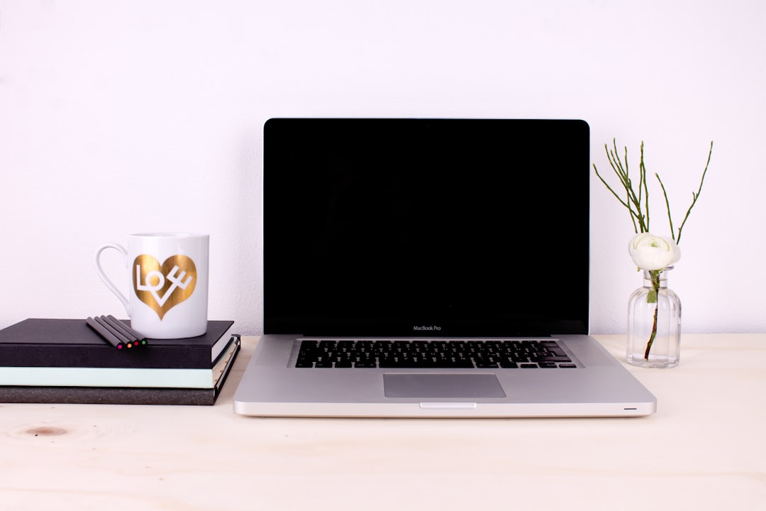 laptop notebook coffee minimal home workspace
