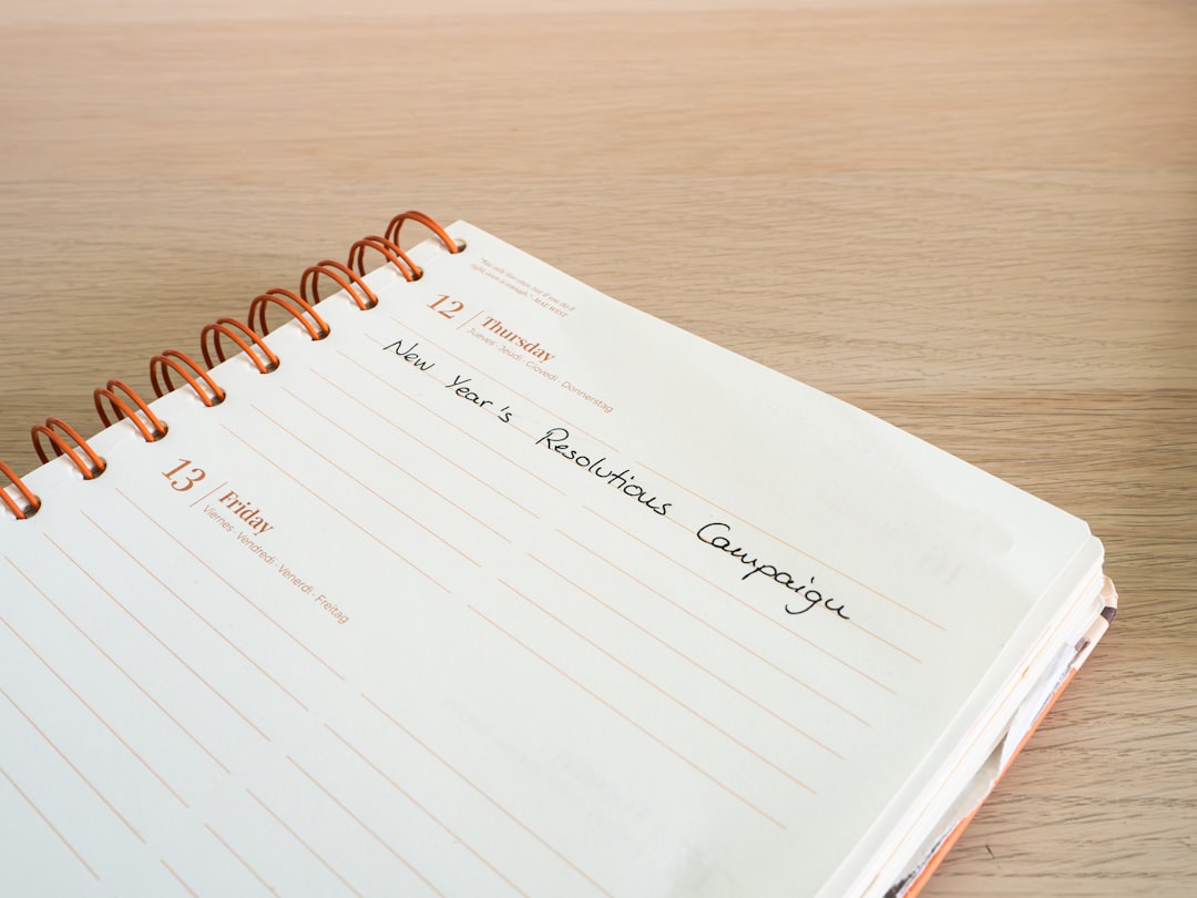 checklist notebook planning desk